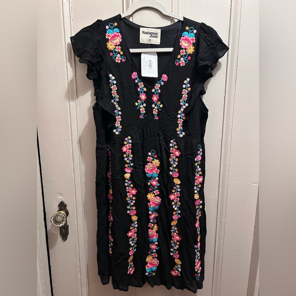 Black Floral Savanna Jane Dress